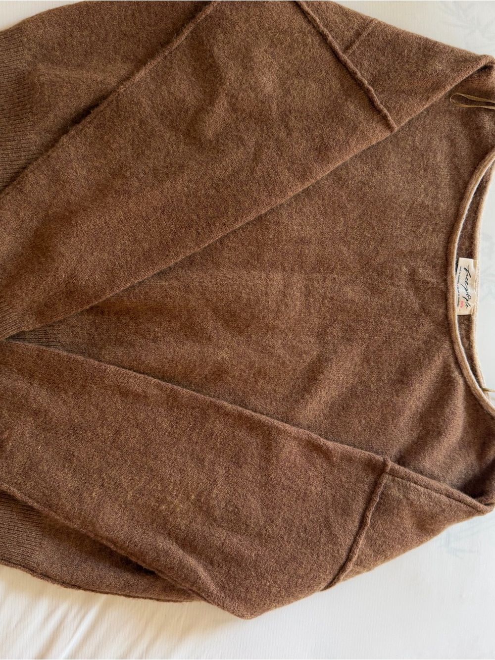 Free People Brown Scoopneck Knit Sweater